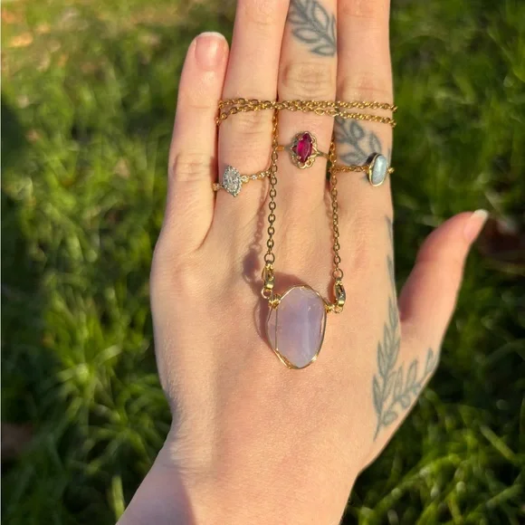 RARE Lavender moon quartz interchangeable necklace - Picture 4 of 4